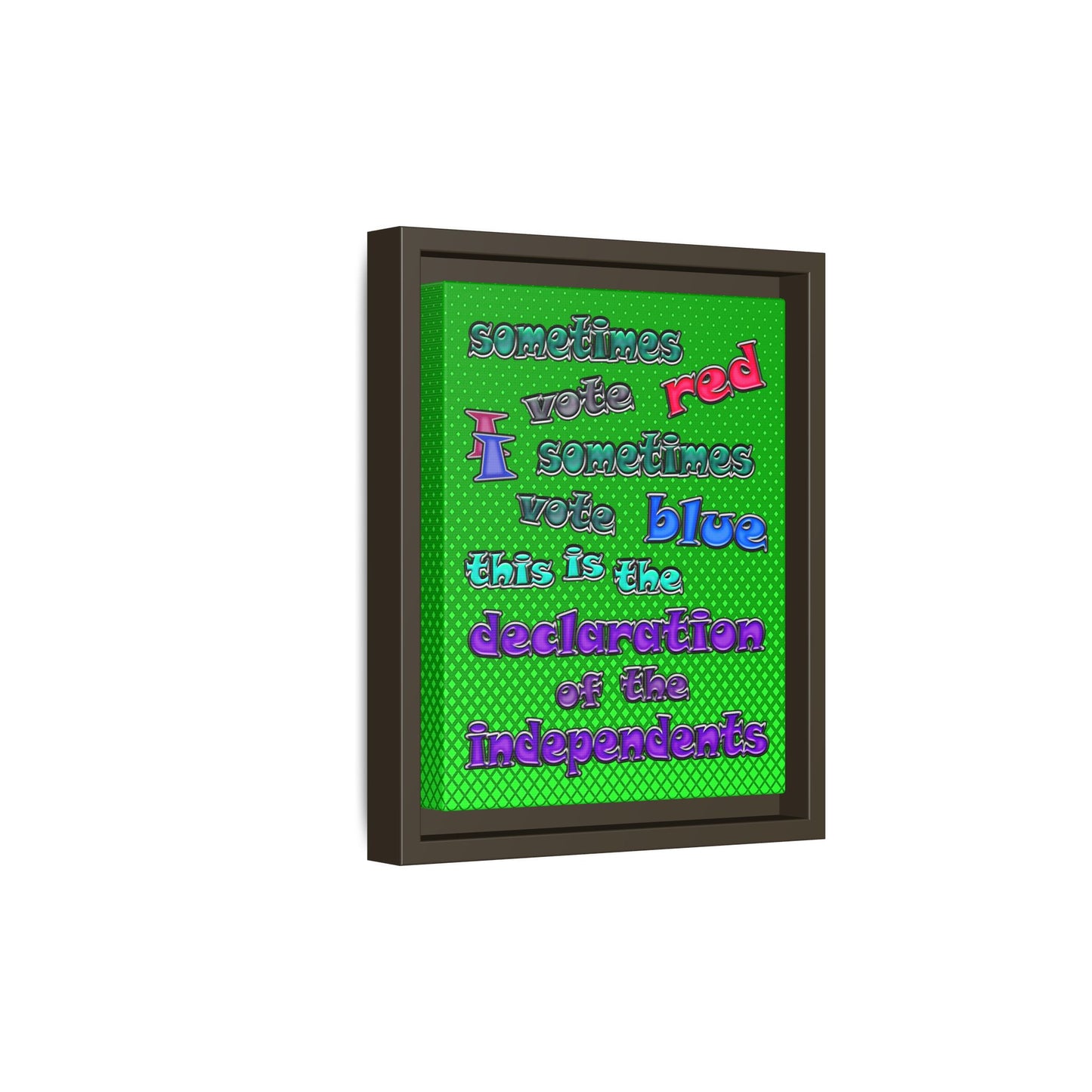 declaration of the independents - framed canvas art (logo green)