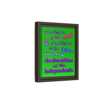 declaration of the independents - framed canvas art (logo green)