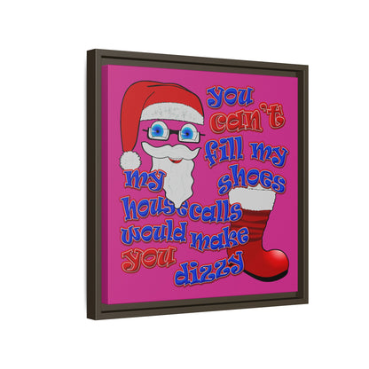 santa's shoes - framed canvas art (pink)