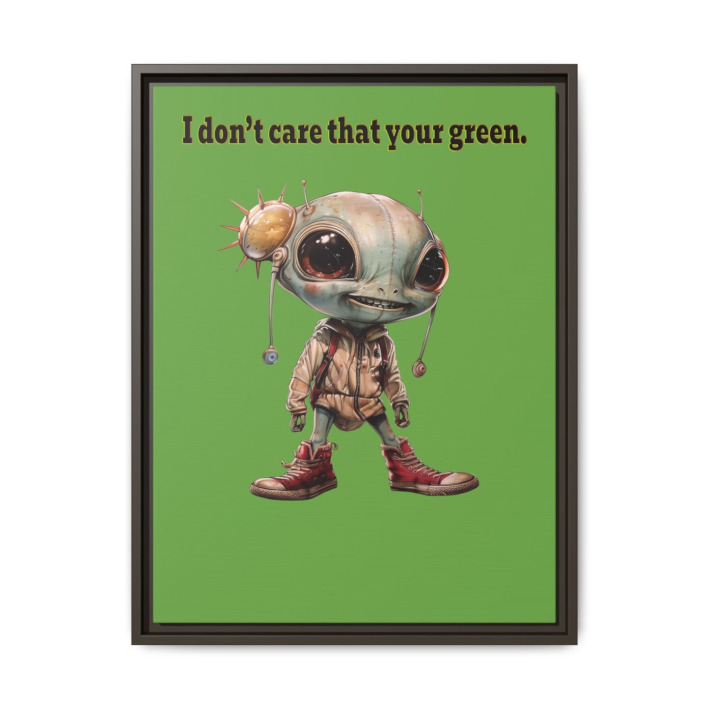 I don't care that your green - framed canvas art (green)