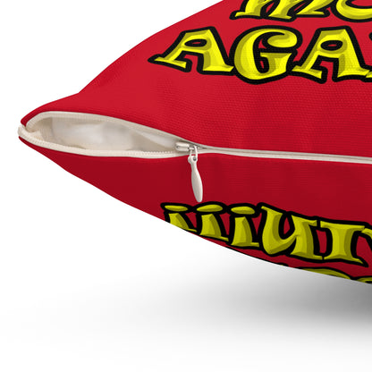 shoot the moon again - Spun Polyester Square Pillow - (dark red)