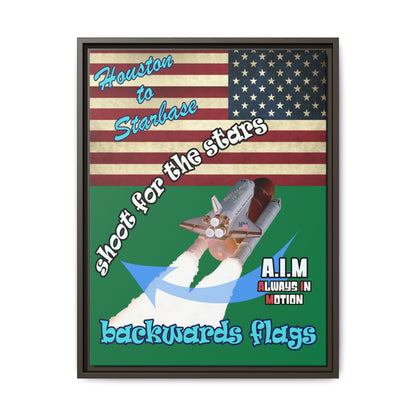 shoot for the stars - framed canvas art (dark green)