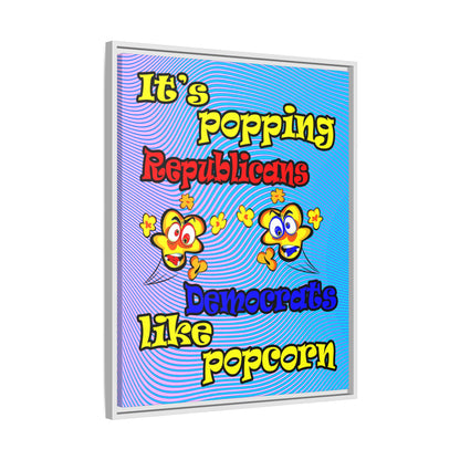 popping like popcorn - framed canvas art (light blue-purple wave)