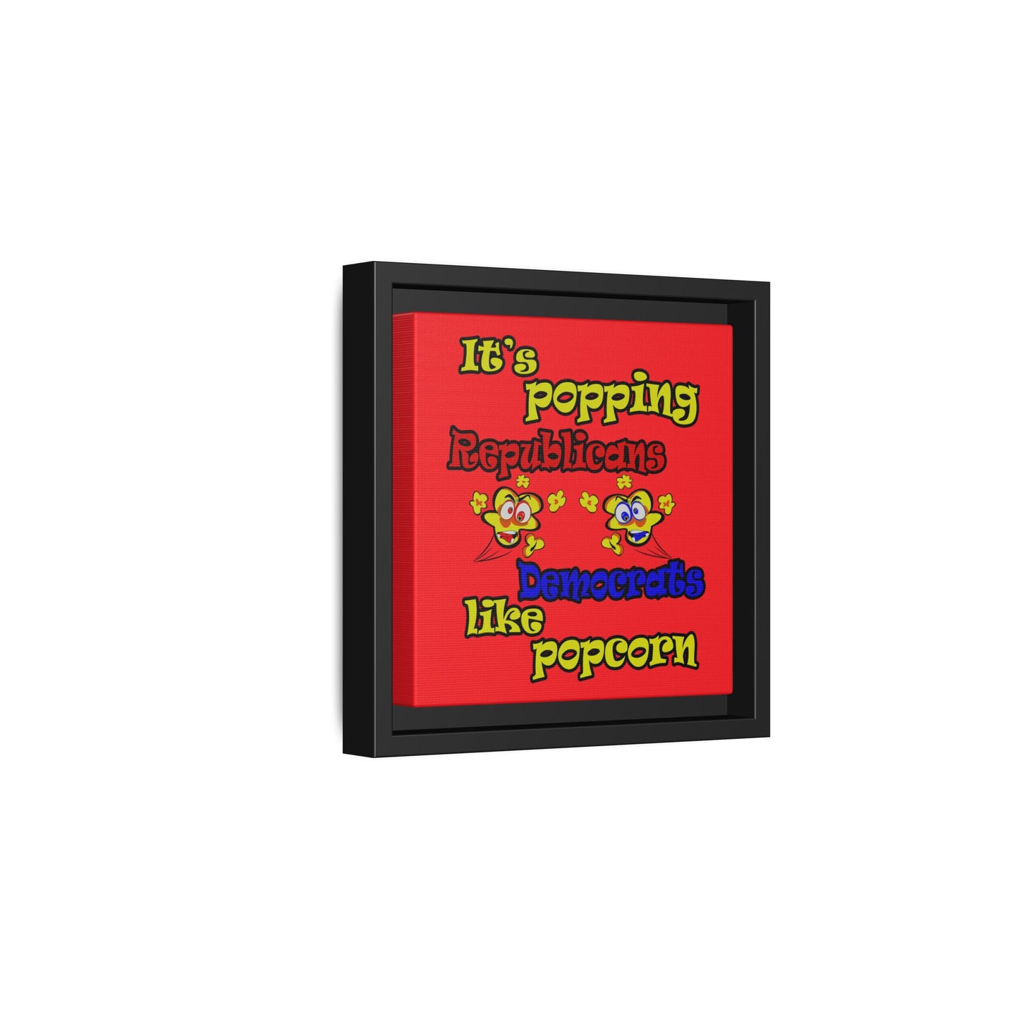 popping like popcorn - framed canvas art (red)