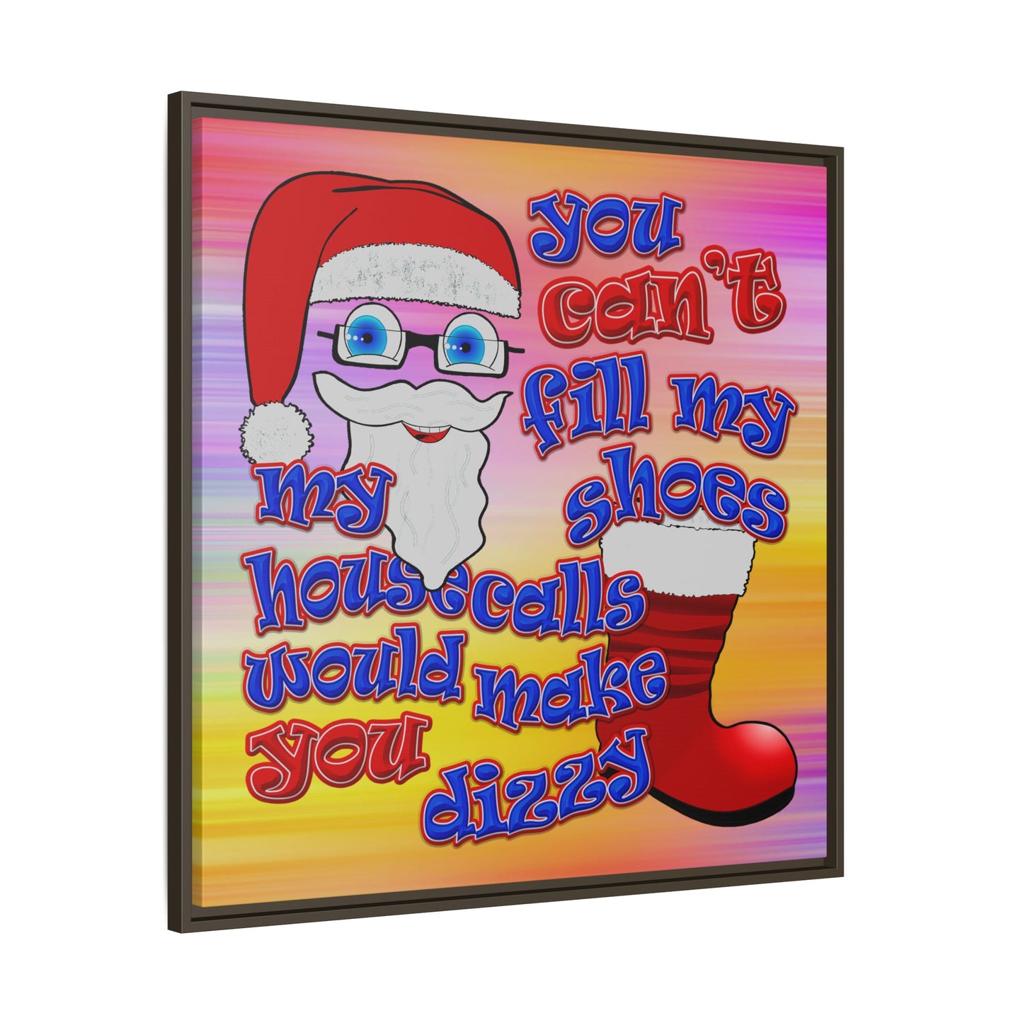 santa's shoes - framed canvas art (color blur)