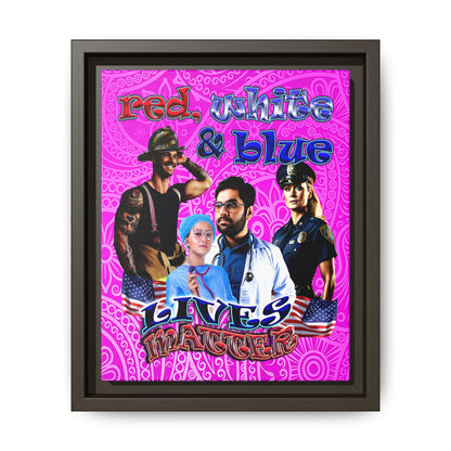 rw&b lives matter - framed canvas art (pink swirl)