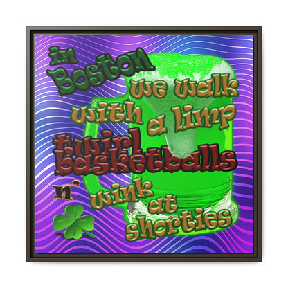 celtics logo - framed canvas art (purple wave)