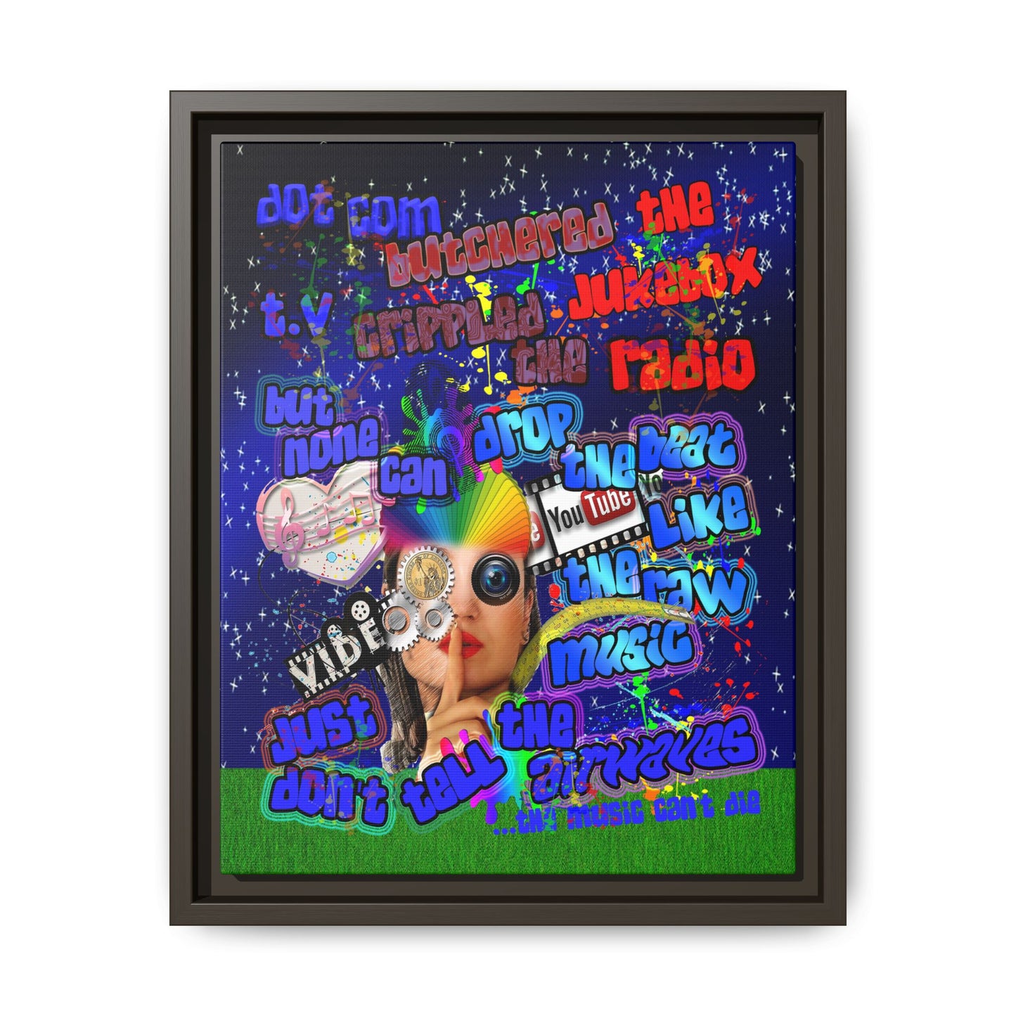 drop the beat - framed canvas art ('snoops' background)