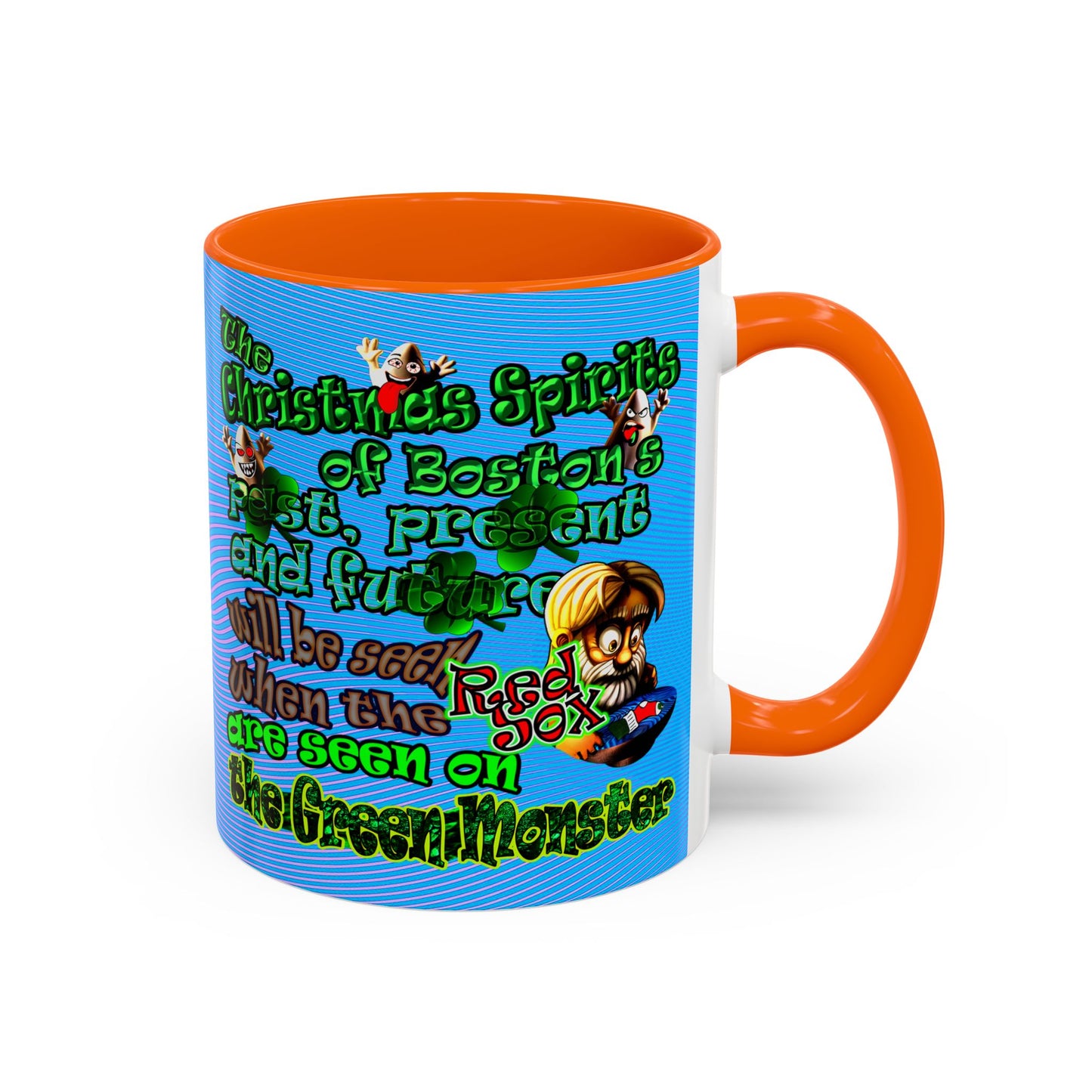 christmas spirits of boston - Accent Mug (light blue-purple wave)