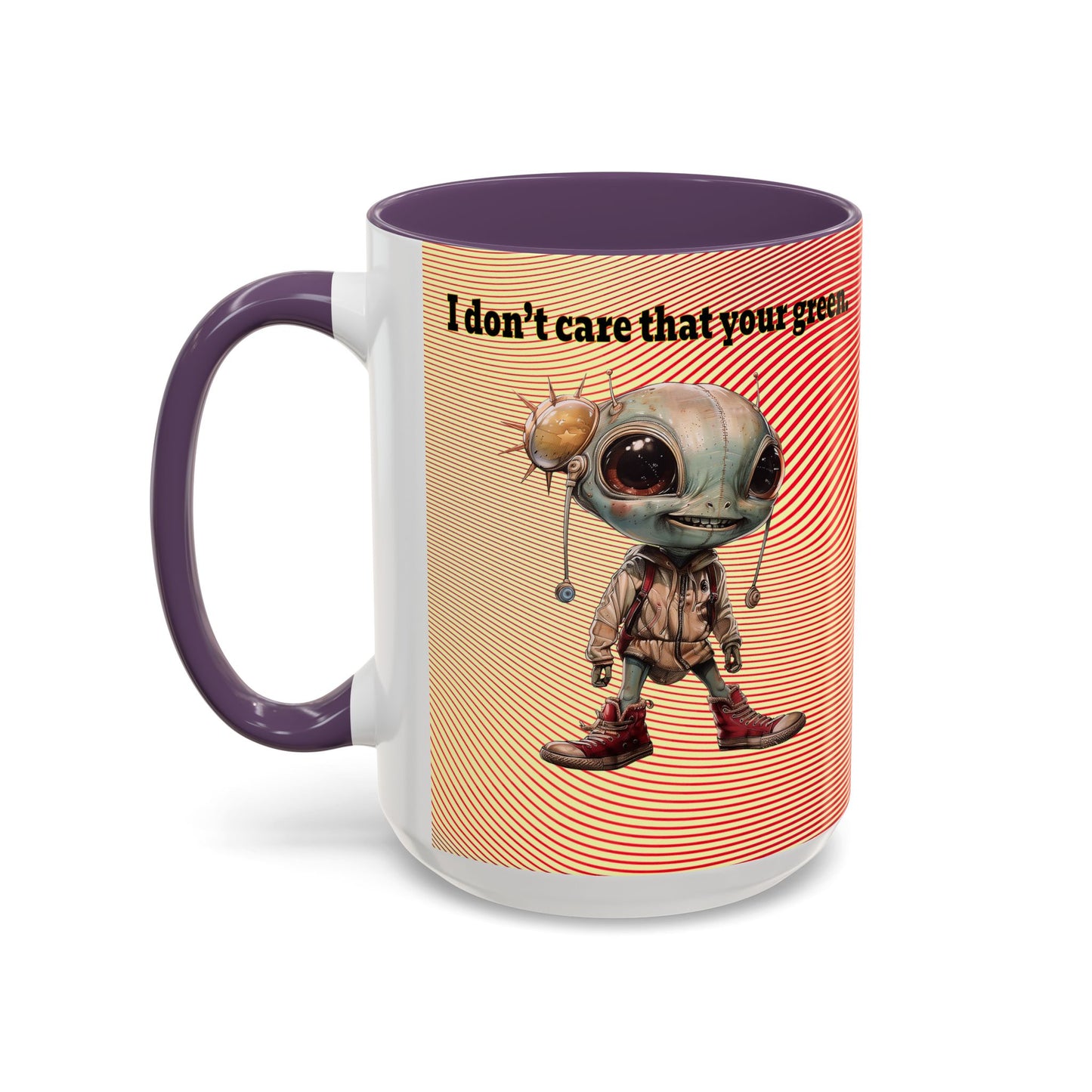 I don't care that your grey - Accent Mug (yellow-orange wave)