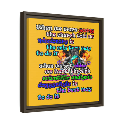 doggystyle - framed canvas art (yellow)