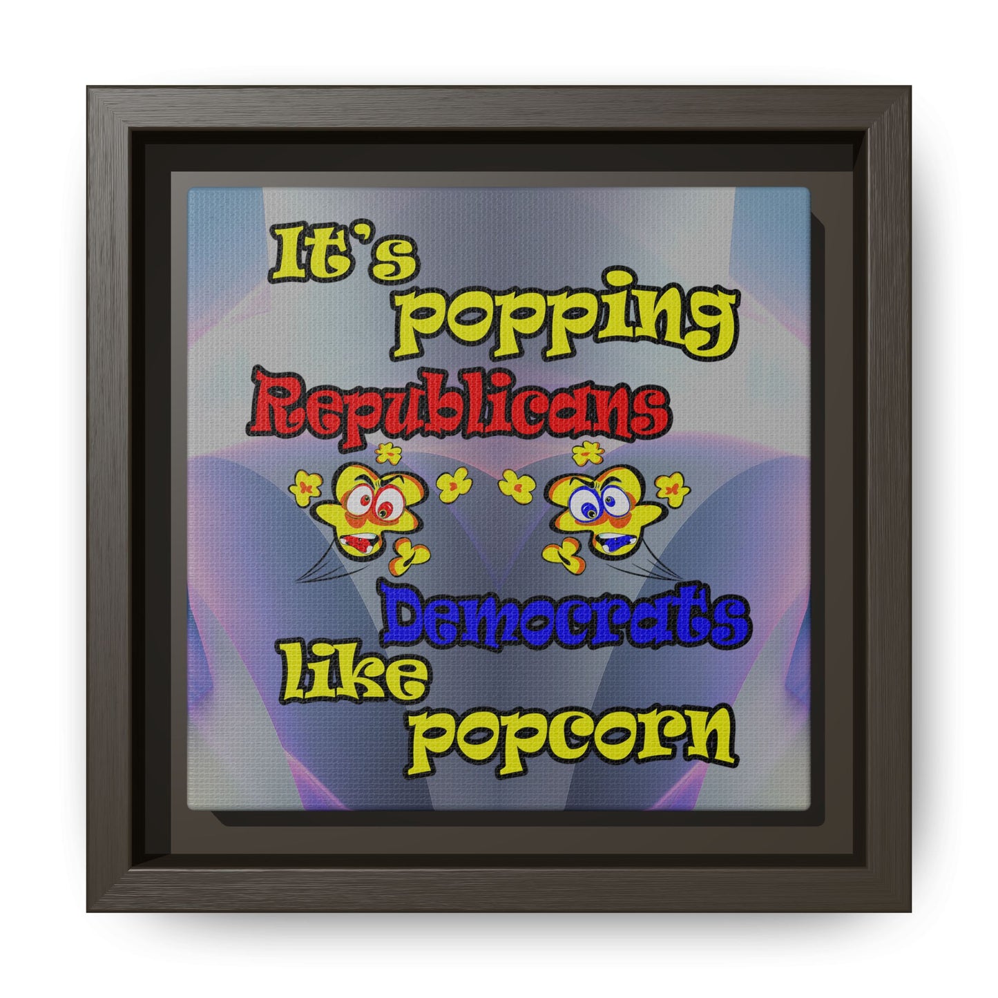popping like popcorn - framed canvas art (grey-pink wave)