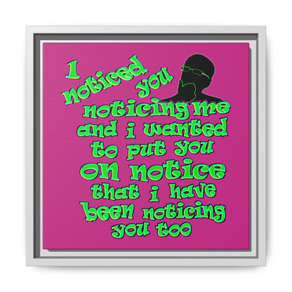 noticed you noticing - framed canvas art (pink)