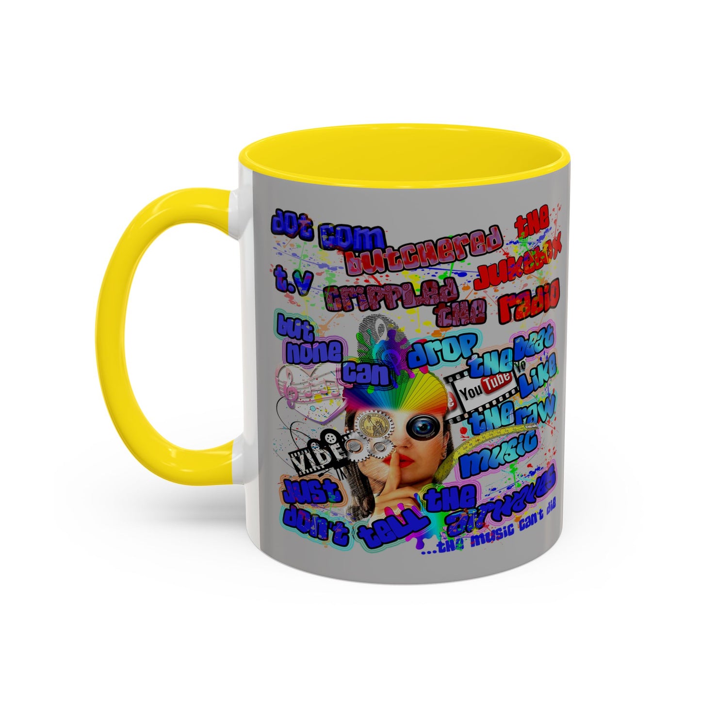 drop the beat - Accent Mug (light grey)