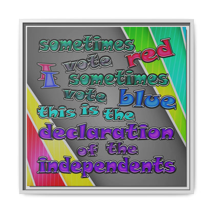 declaration of the independents - framed canvas art (rainbow split)