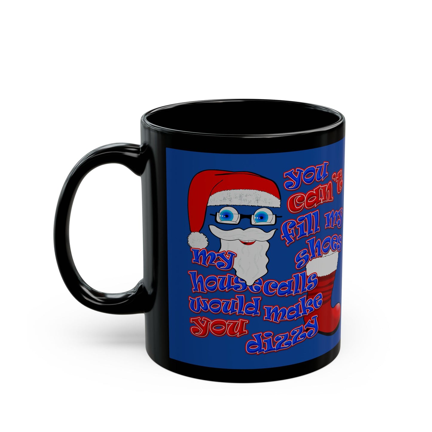 santa's shoes - Black Mug (dark blue)