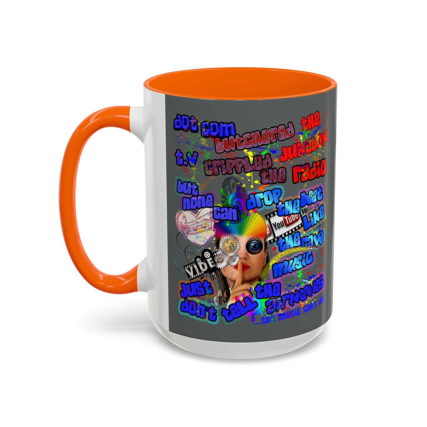 drop the beat - Accent Mug (dark grey)