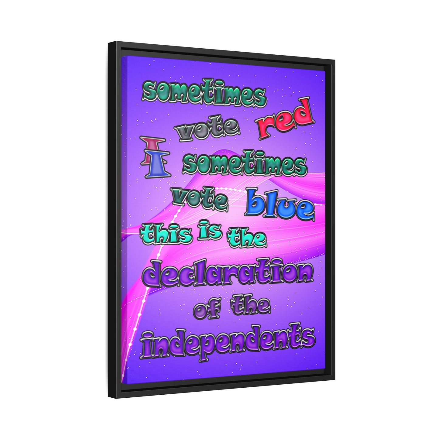 declaration of the independents - framed canvas art (purple-pink wave)