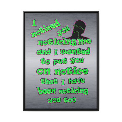 noticed you noticing - framed canvas art (brushed nickel)