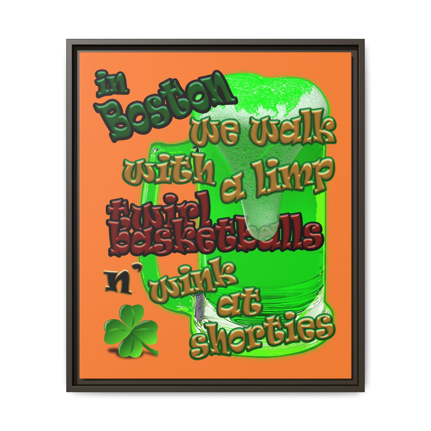 celtics logo - framed canvas art (crusta)