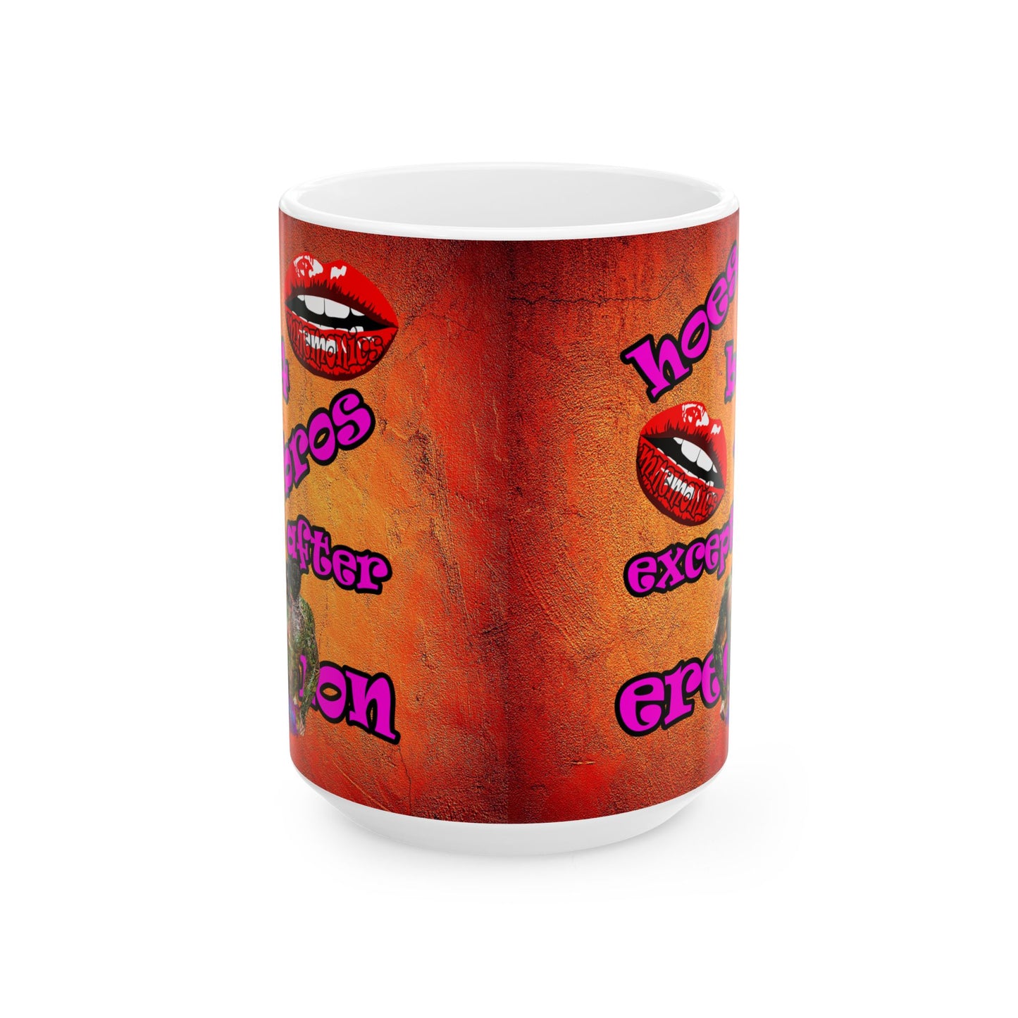 hoes b4 bros - White Mug (burnt orange)