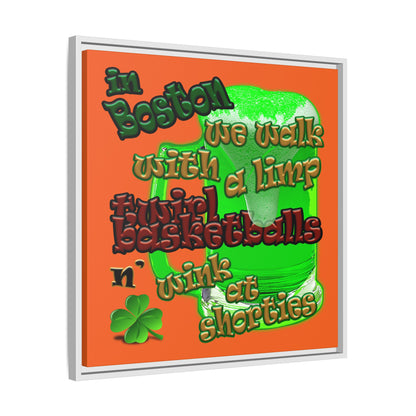 celtics logo - framed canvas art (orange)