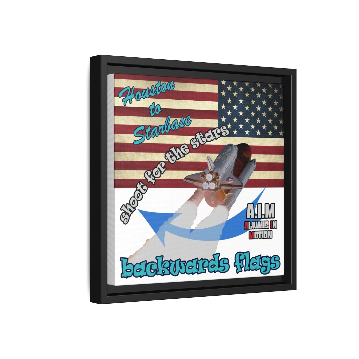 shoot for the stars - framed canvas art (white)