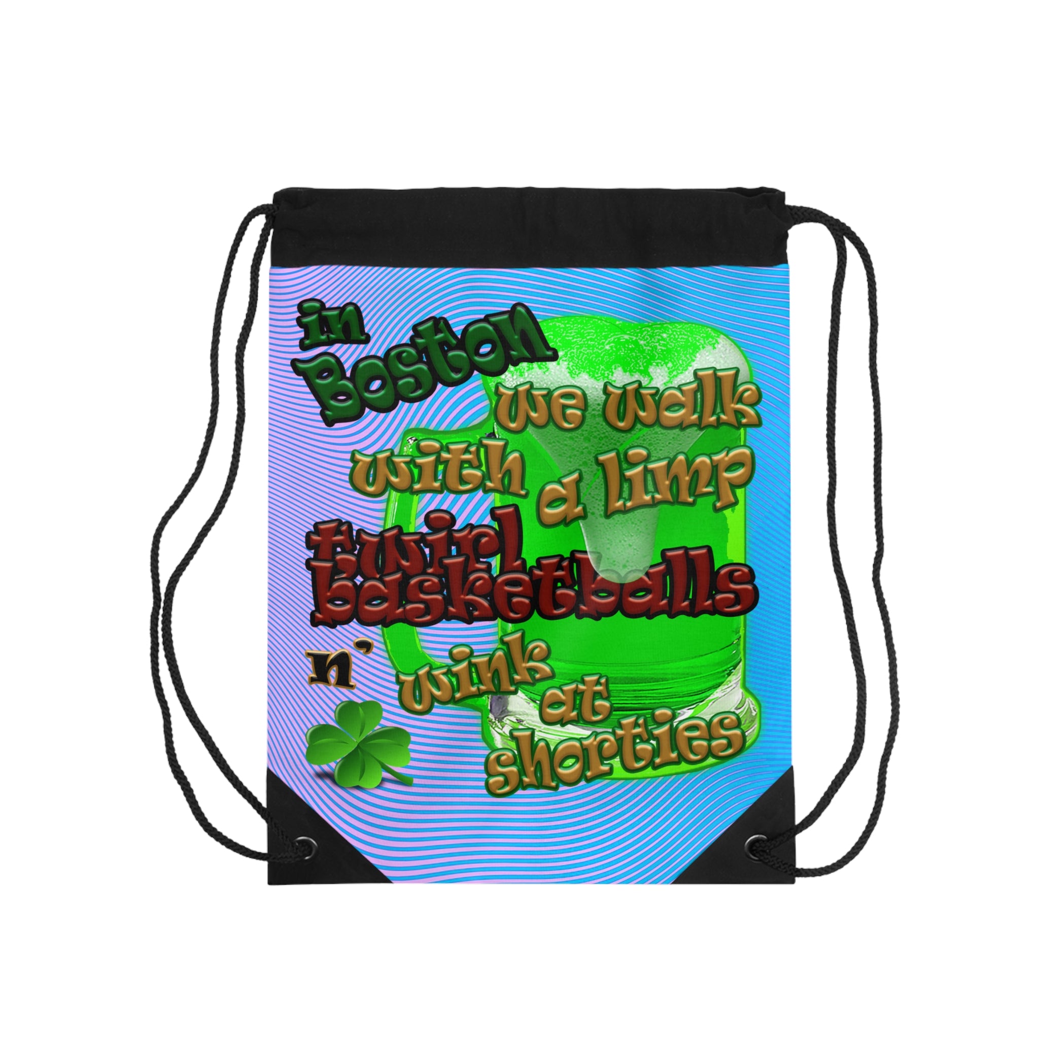 celtics logo - Drawstring Bag (light blue-purple wave)