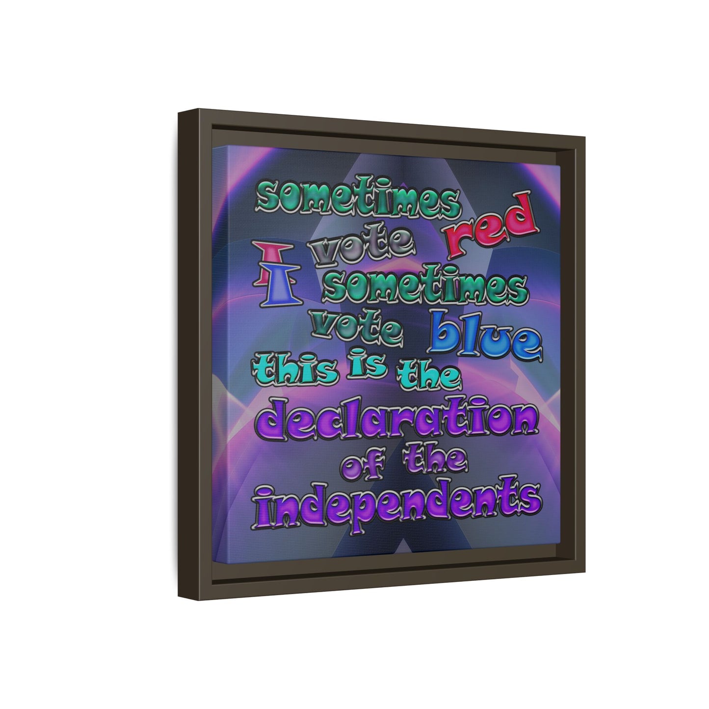 declaration of the independents - framed canvas art (grey-pink wave)