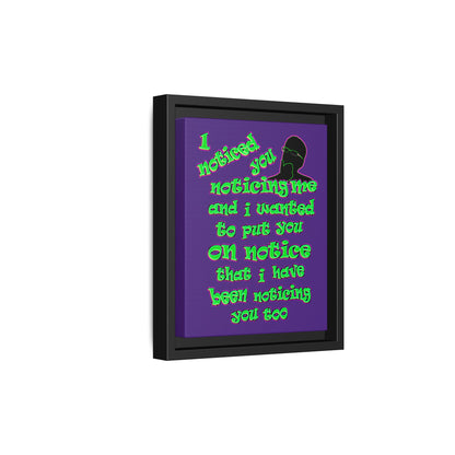 noticed you noticing - framed canvas art (purple)