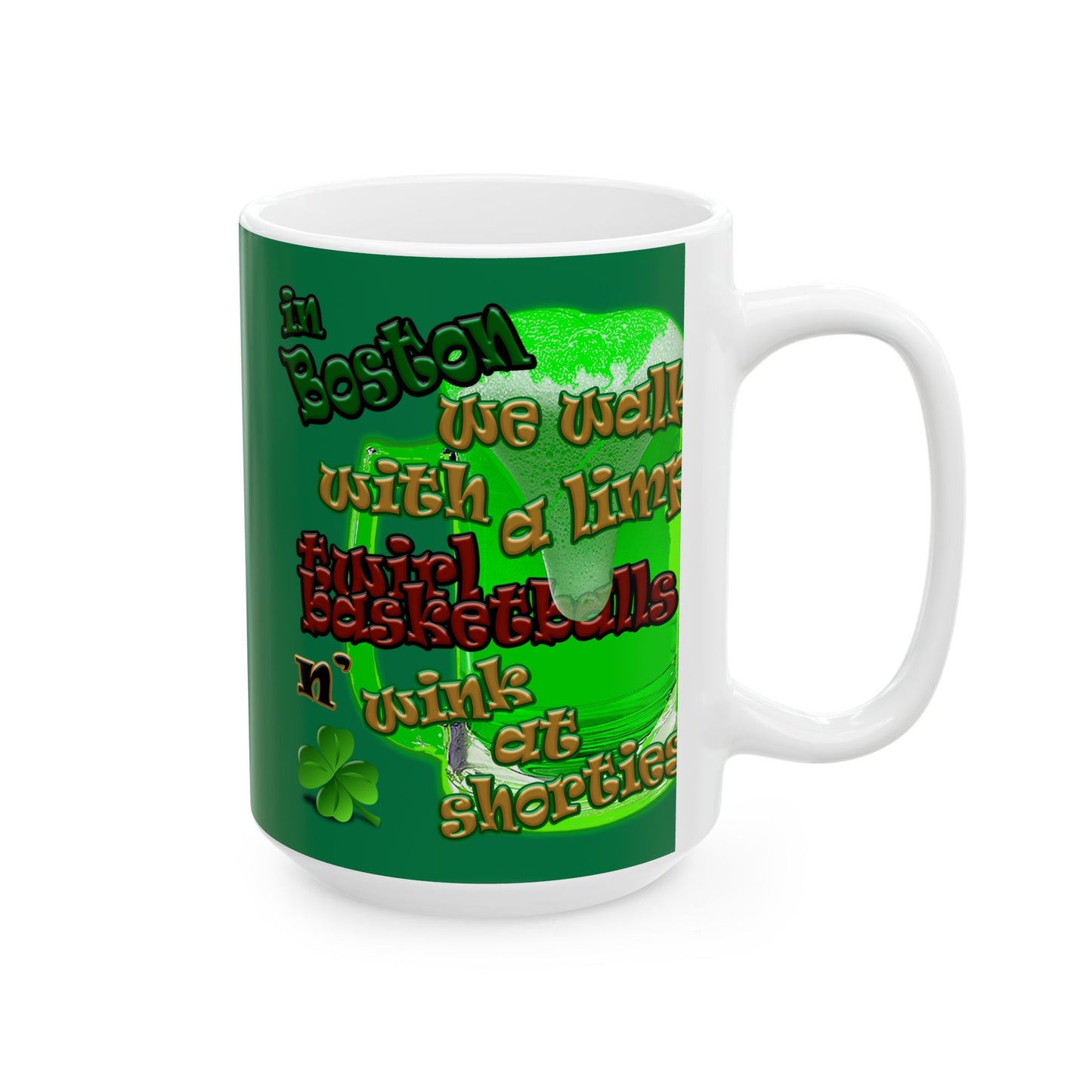 celtics logo - White Mug (dark green)