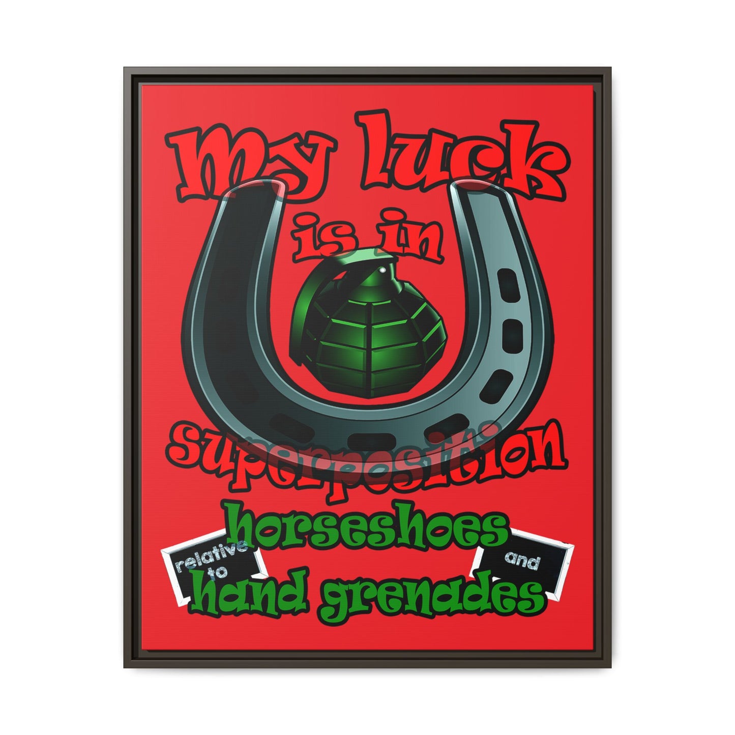 my luck - framed canvas art (red)