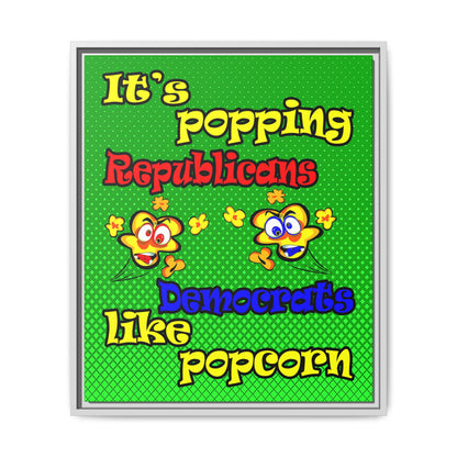 popping like popcorn - framed canvas art (logo green)
