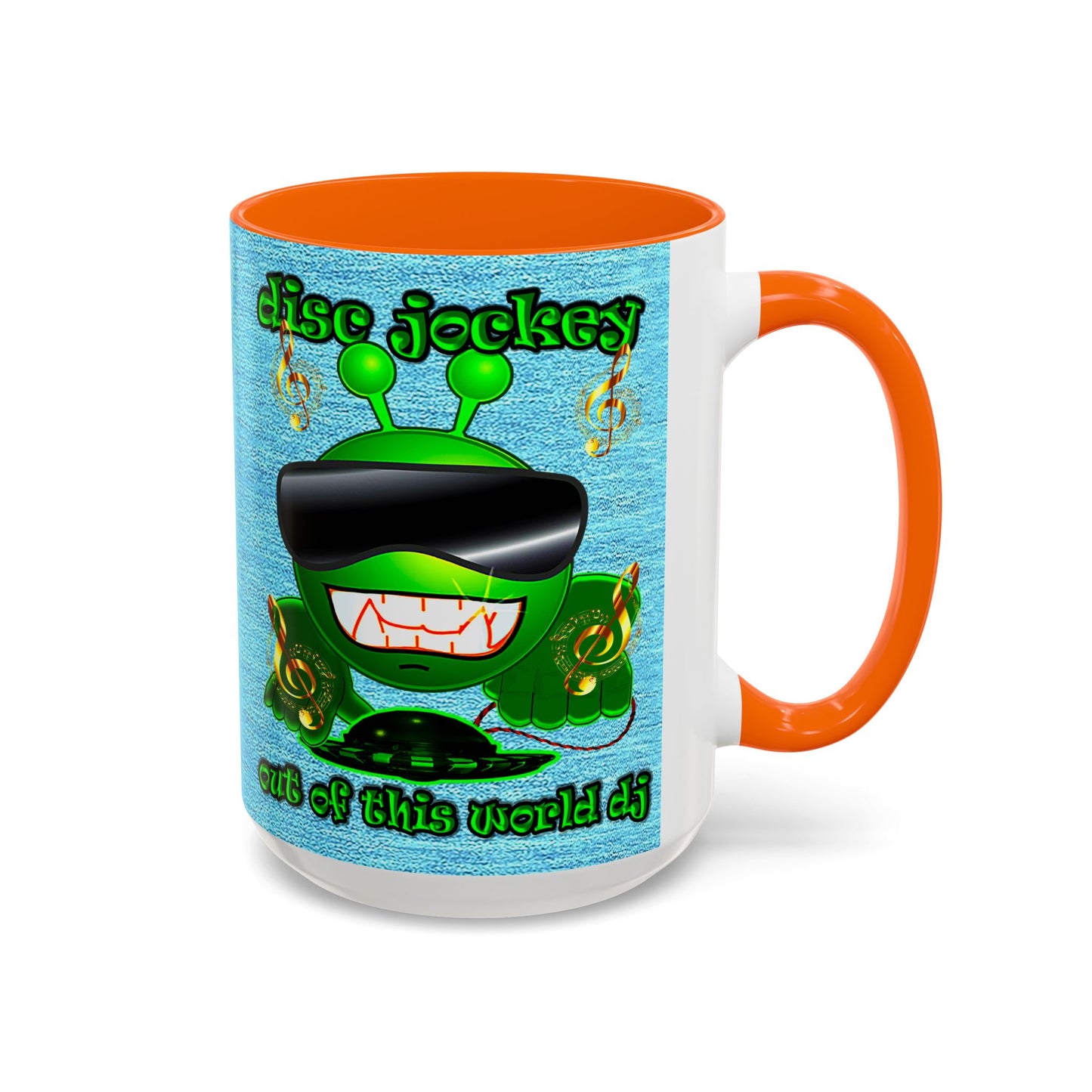 disc jockey - Accent Mug (faded dark blue)