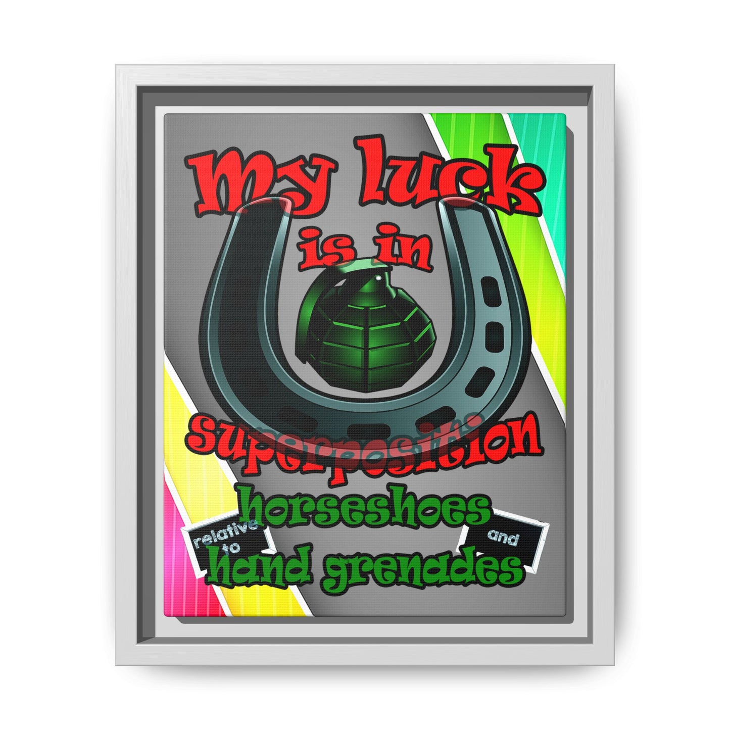 my luck - framed canvas art (rainbow split)