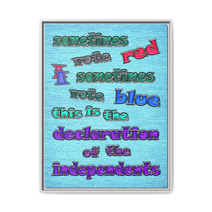 declaration of the independents - framed canvas art (faded blue)