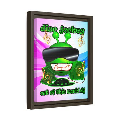 disc jockey - framed canvas art (light blue-pink wave)