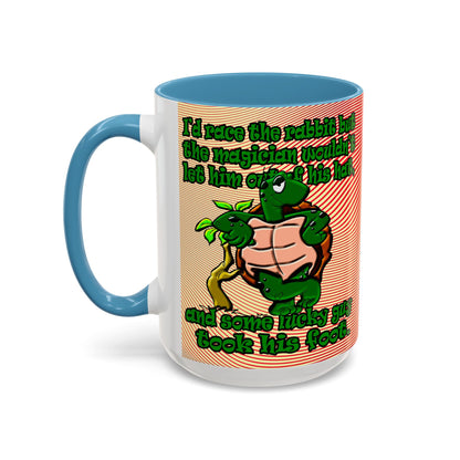 turtle race - Accent Mug (yellow-orange wave)