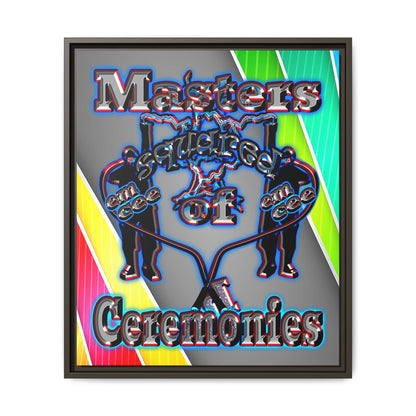 em cee squared - framed canvas art (rainbow split)