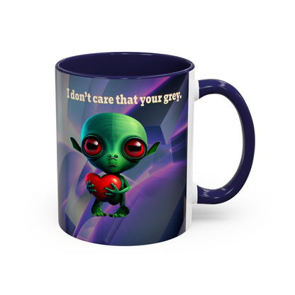 I don't care that your grey - Accent Mug (grey-pink wave)