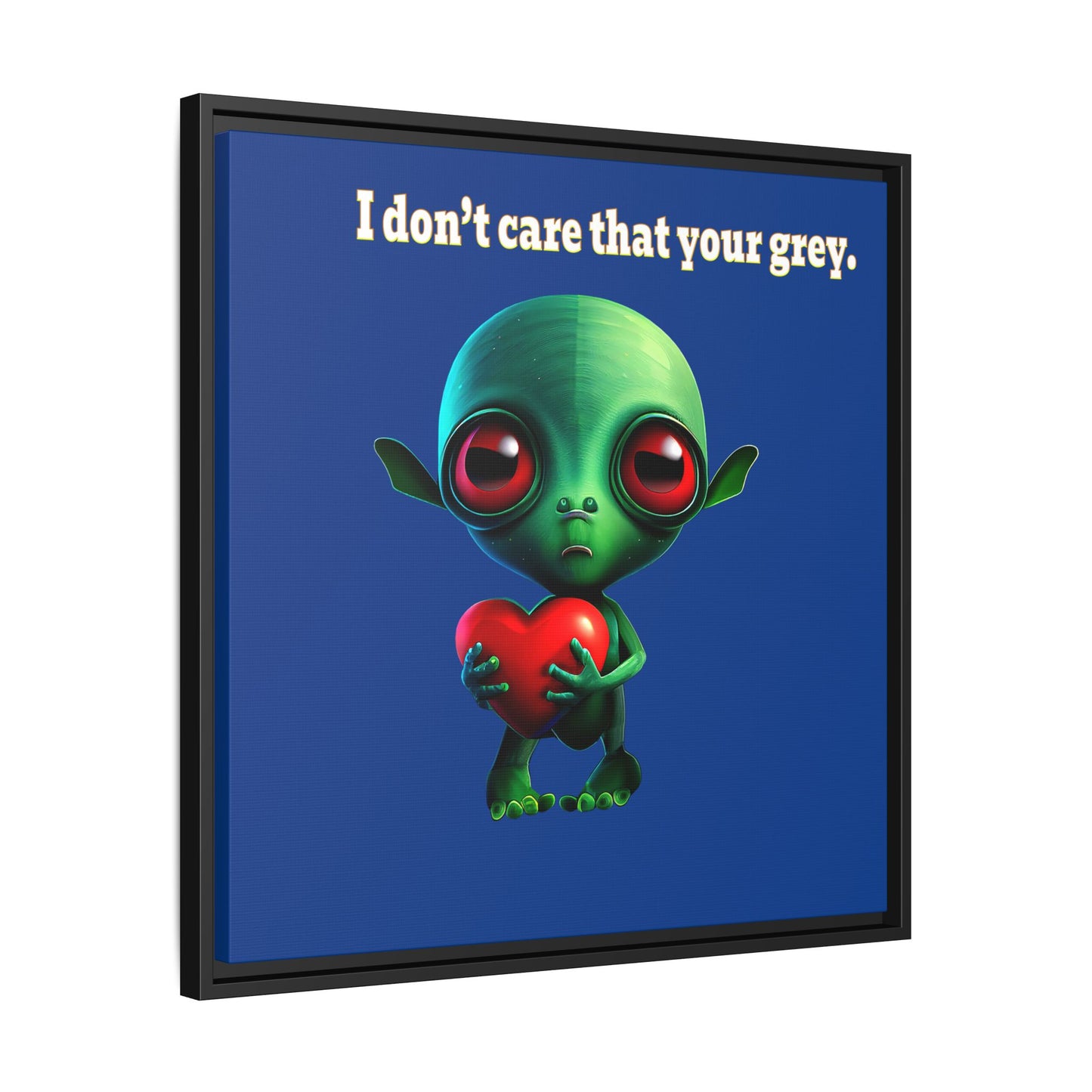 I don't care that your grey - framed canvas art (dark blue)