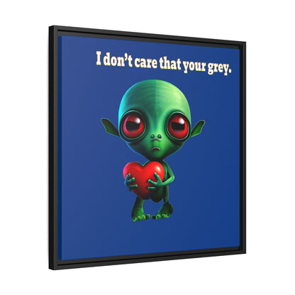 I don't care that your grey - framed canvas art (dark blue)