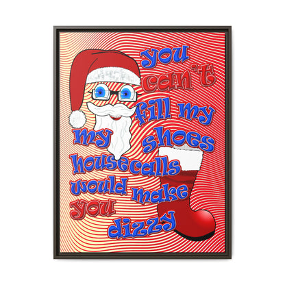 santa's shoes - framed canvas art (yellow-orange wave)