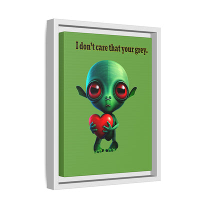 I don't care that your grey - framed canvas art (green)