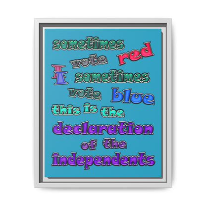 declaration of the independents - framed canvas art (turquoise)
