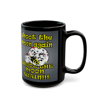 shoot the moon again - Black Mug (grey-light grey)
