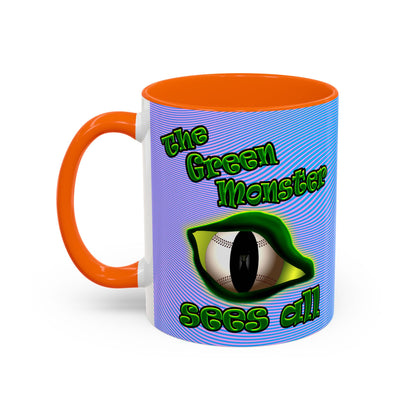 green monster - Accent Mug (light blue-purple wave)