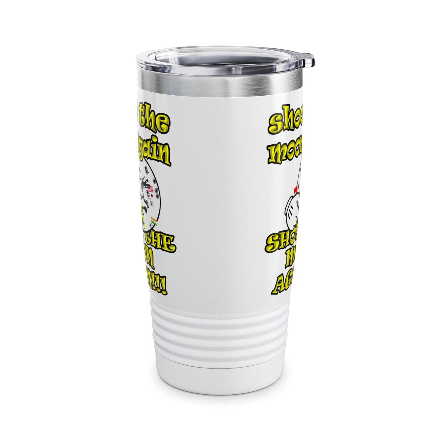 shoot the moon again - Ringneck Tumbler, 20oz (white)