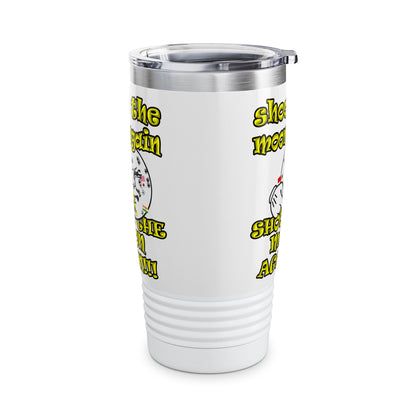 shoot the moon again - Ringneck Tumbler, 20oz (white)