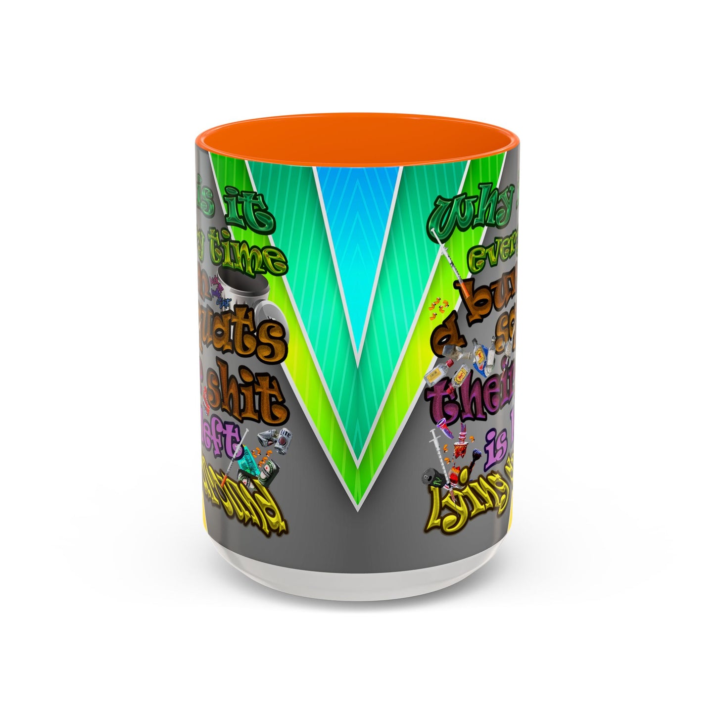 the bum's shit - Accent Mug (rainbow split)